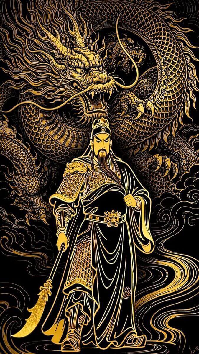 Hình nền Quan Công vuốt râu ấn tượng