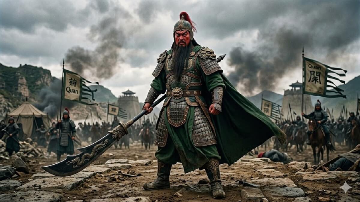 Hình nền Quan Công xách đao đẹp cho máy tính