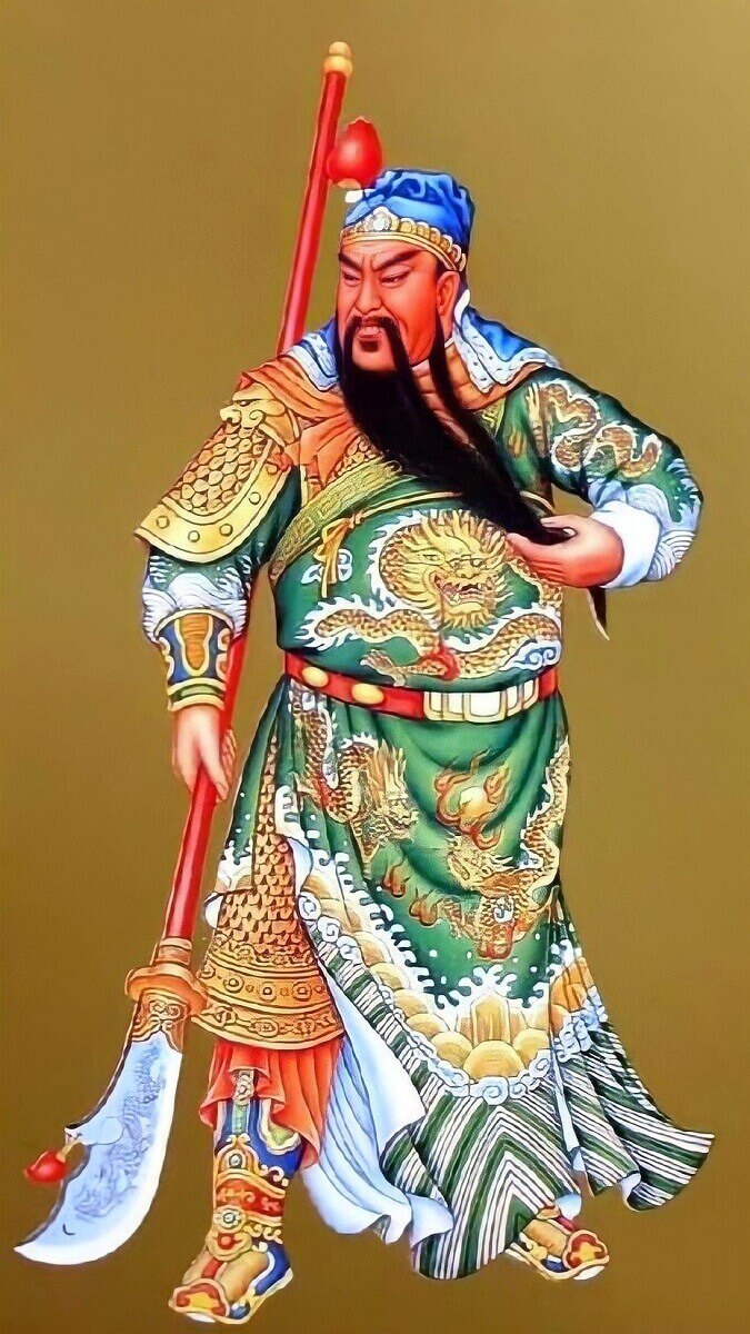Hình nền Quan Công xách đao cho điện thoại