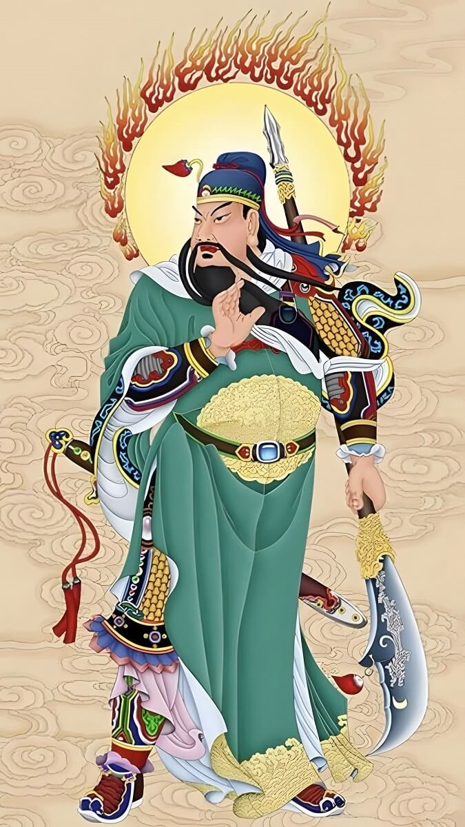 Hình nền Quan Công xách đao đẹp cho điện thoại