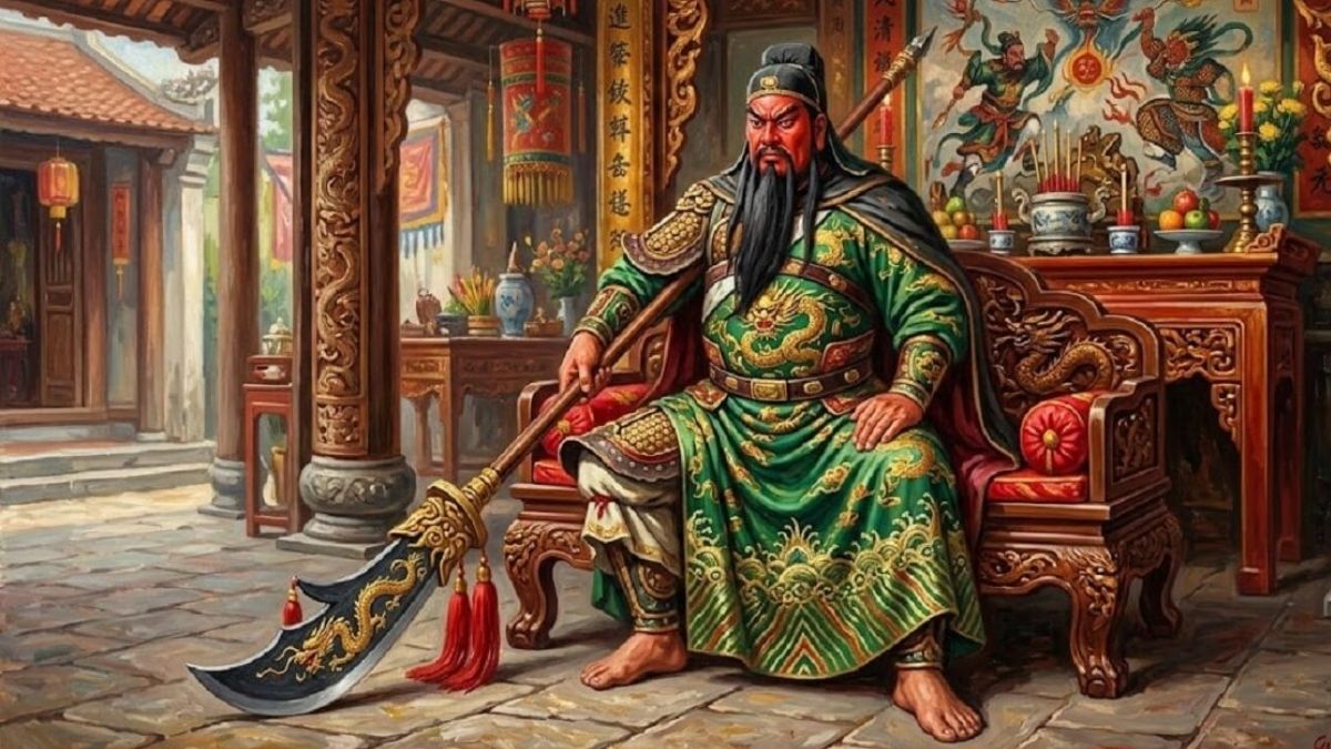Hình nền Quan Công nghiêm mặt, ngầu