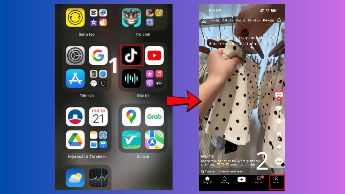 ID TikTok là gì? Các lấy TikTok ID trên điện thoại bước 1, 2