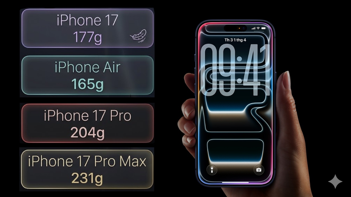 iPhone 17 nặng bao nhiêu? Bảng so sánh