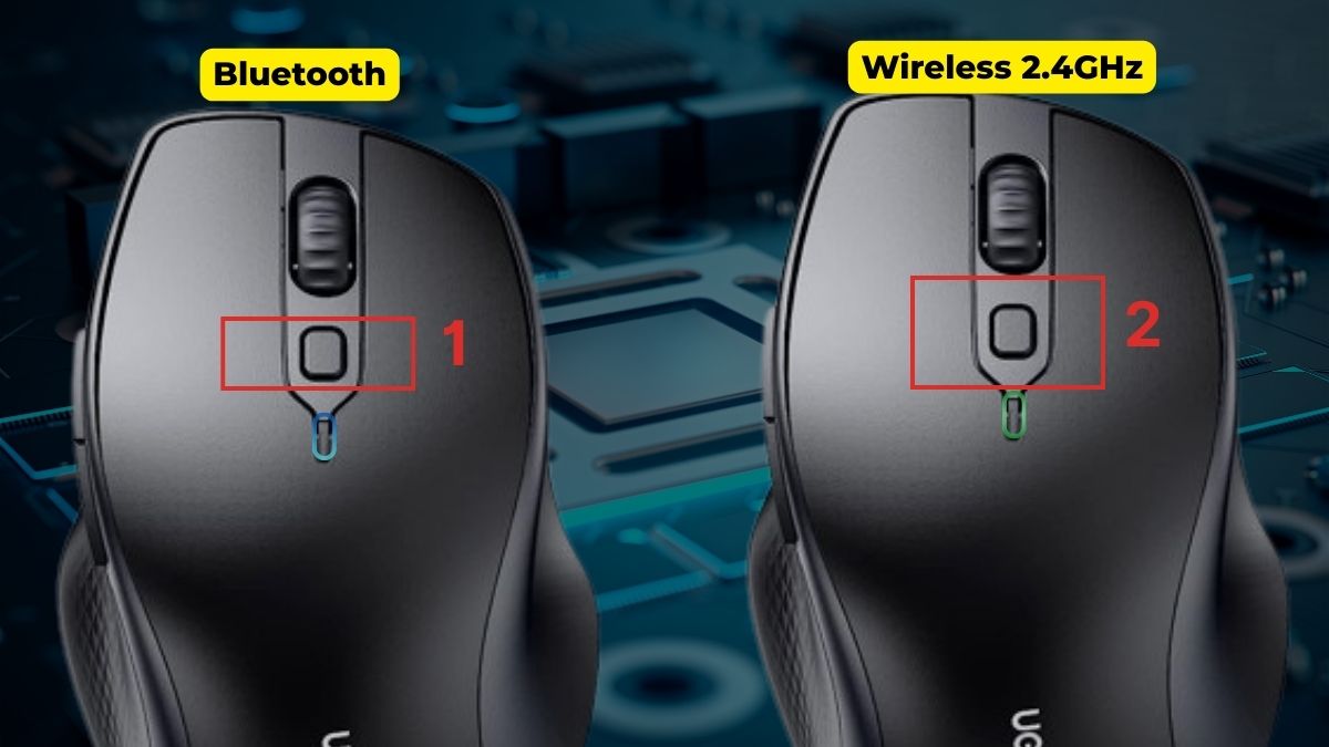 Cách chuyển đổi chế độ kết nối Bluetooth chuột Ugreen