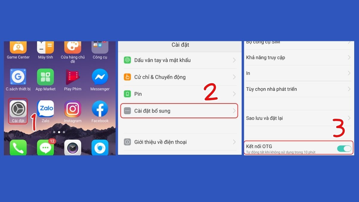 Kiểm tra điều kiện kết nối OTG trên OPPO