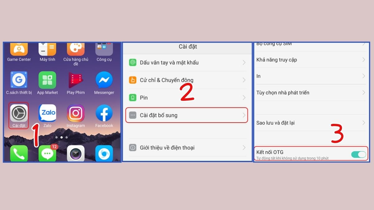 Cách kết nối OTG trên OPPO - Bật OTG