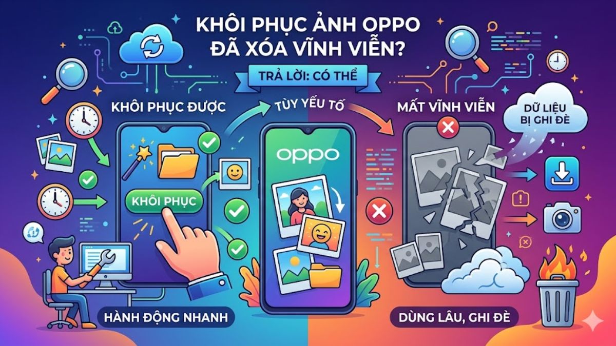 Có thể khôi phục ảnh đã xóa vĩnh viên trên OPPO