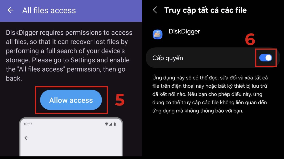 Khôi phục ảnh đã xóa vĩnh viên trên OPPO bằng DiskDigger bước 3