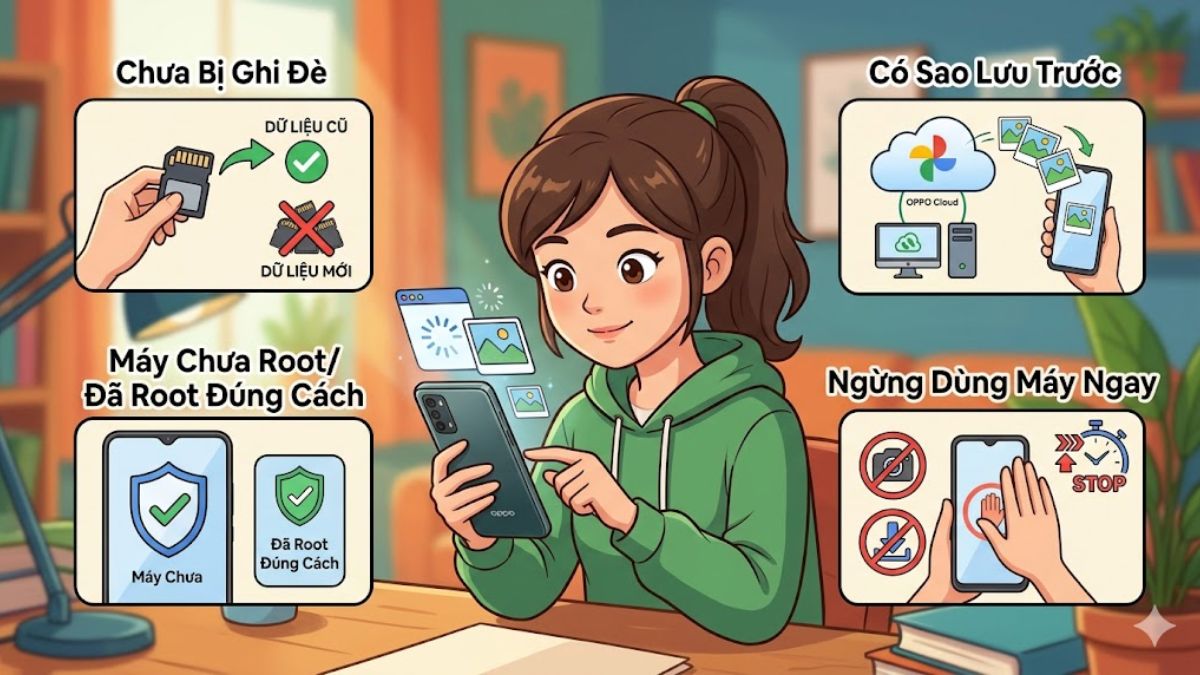 Điều kiện khôi phục ảnh đã xóa vĩnh viên trên OPPO