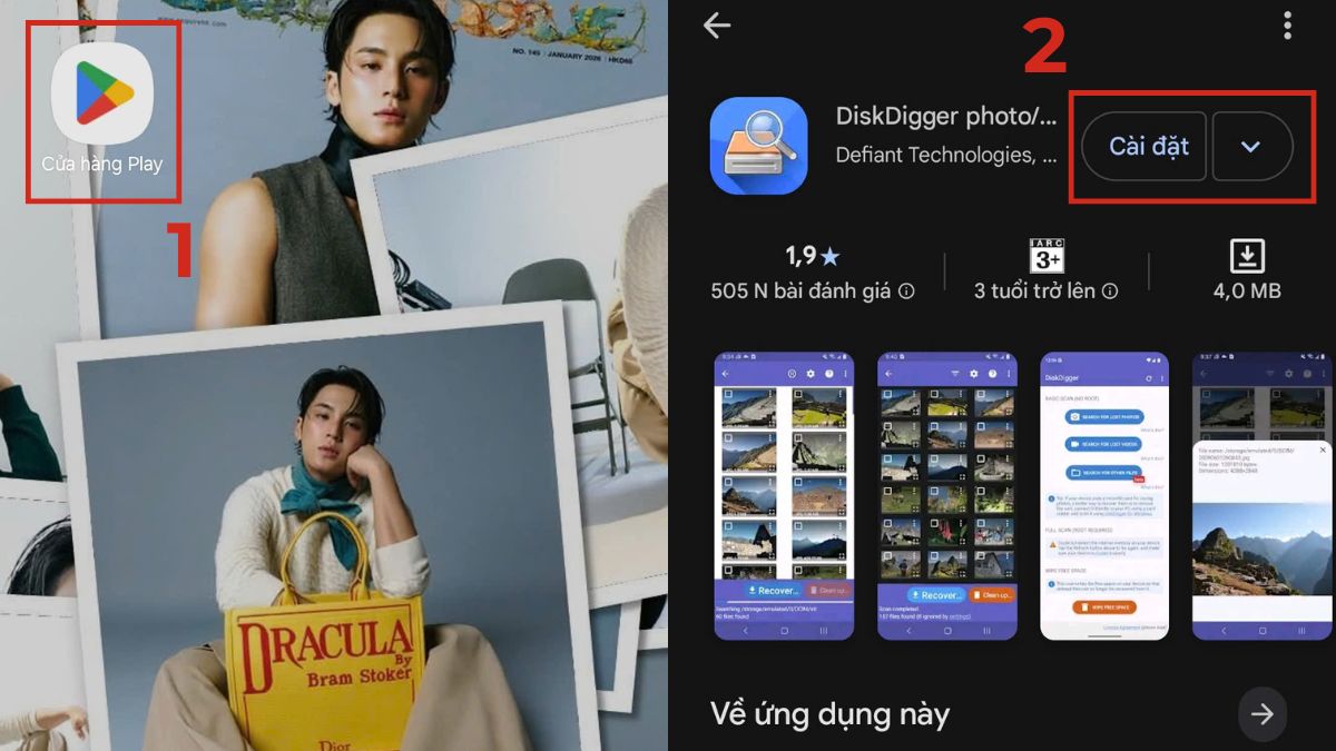Khôi phục ảnh đã xóa vĩnh viên trên OPPO bằng DiskDigger bước 1