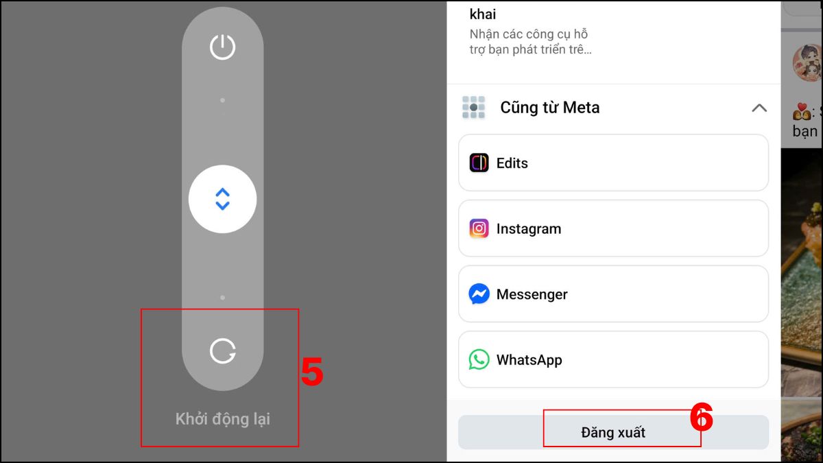 Khắc phục lỗi không đăng xuất được tài khoản Facebook - Xóa bộ nhớ cache bước 5, 6