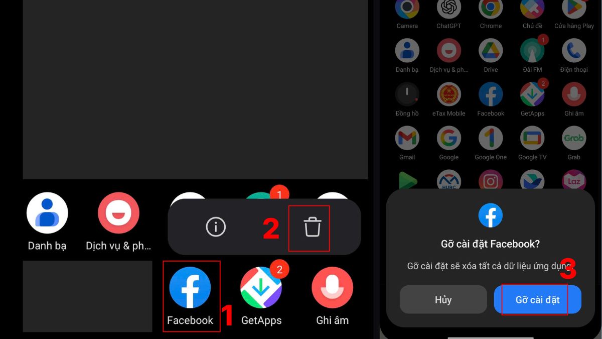 Khắc phục lỗi không đăng xuất được tài khoản Facebook - Xóa Facebook khỏi thiết bị