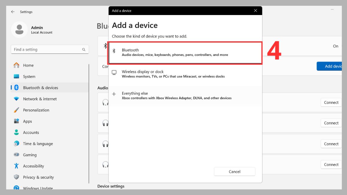 Sửa lỗi không kết nối được chuột Bluetooth với laptop - Gỡ kết nối chuột và cài lại bước 3 