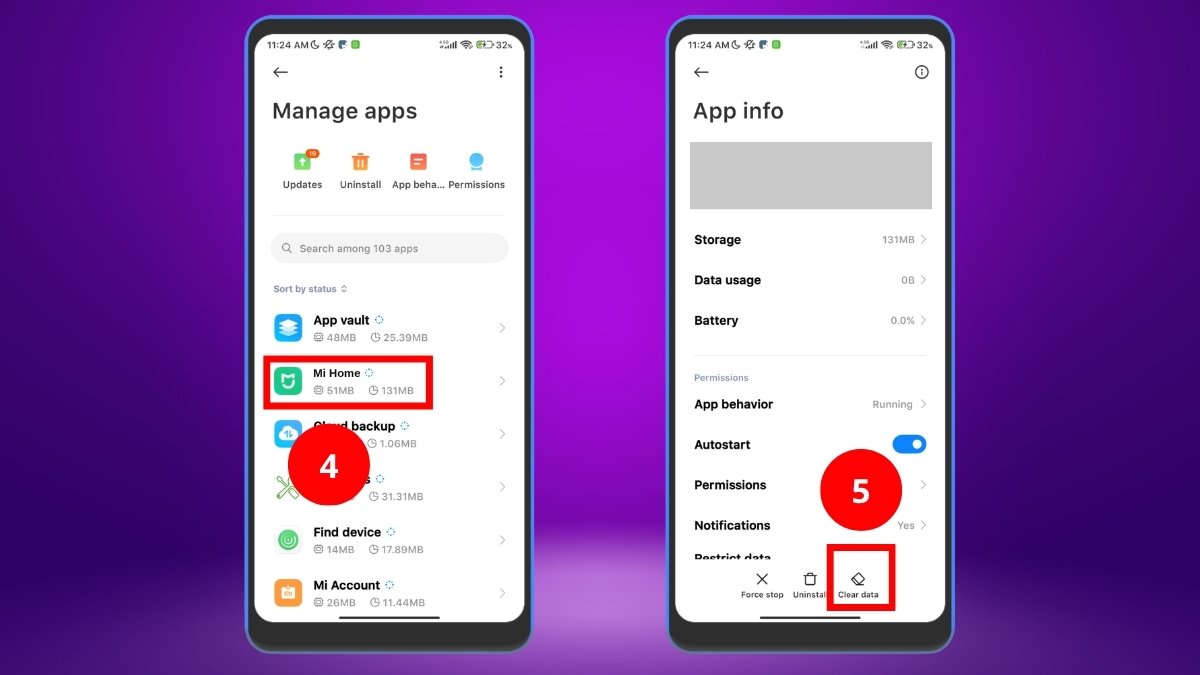 Cách xử lý lỗi không thể kết nối camera Xiaomi - Xóa bộ nhớ đệm bước 2