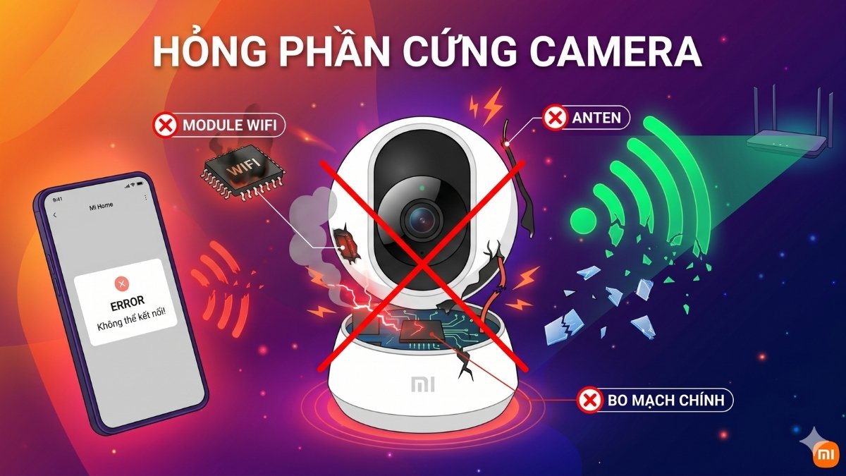 Nguyên nhân không thể kết nối camera Xiaomi do hỏng phần cứng camera