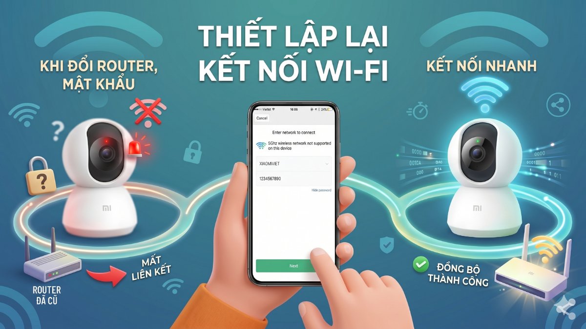 Cách xử lý lỗi không thể kết nối camera Xiaomi - Thiết lập lại wifi