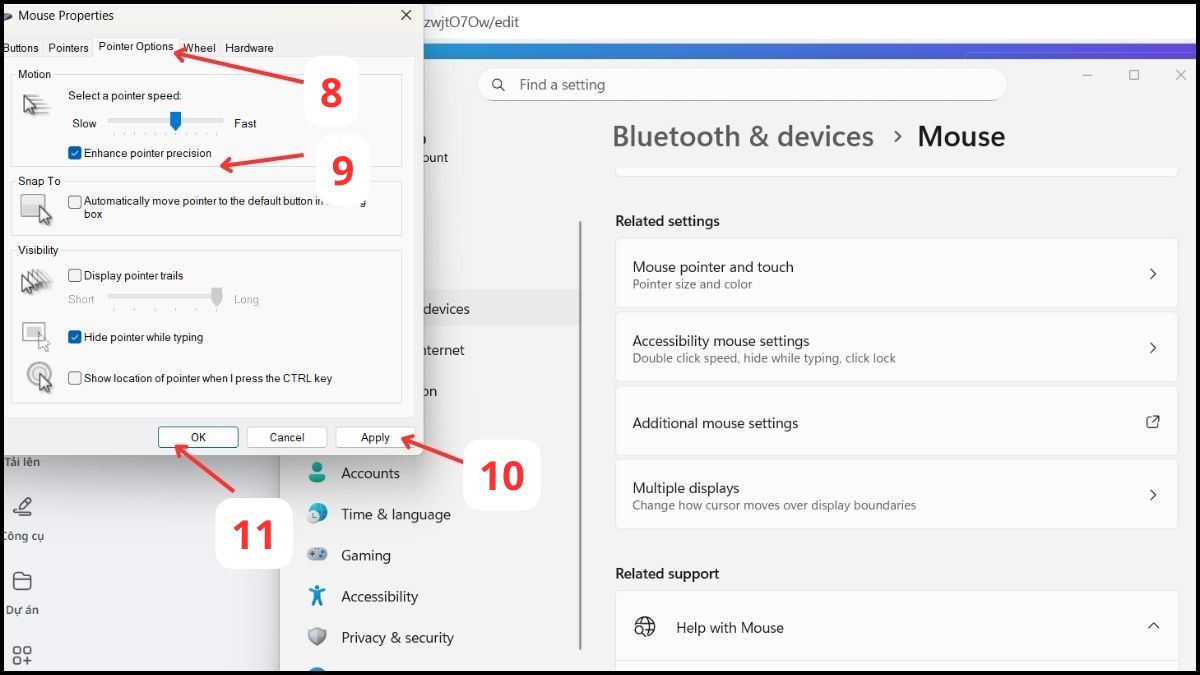 Kiểm tra cài đặt chuột máy tính trong Windows bước 4