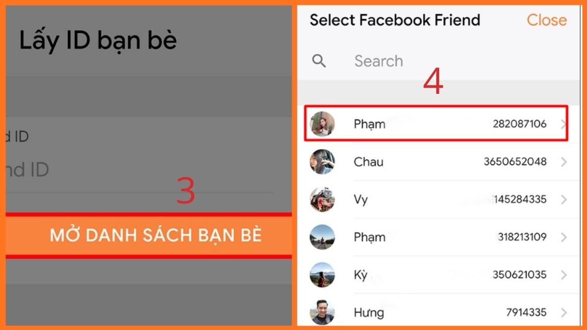 Lấy ID Facebook - App Monokai Toolkit bước 3, 4