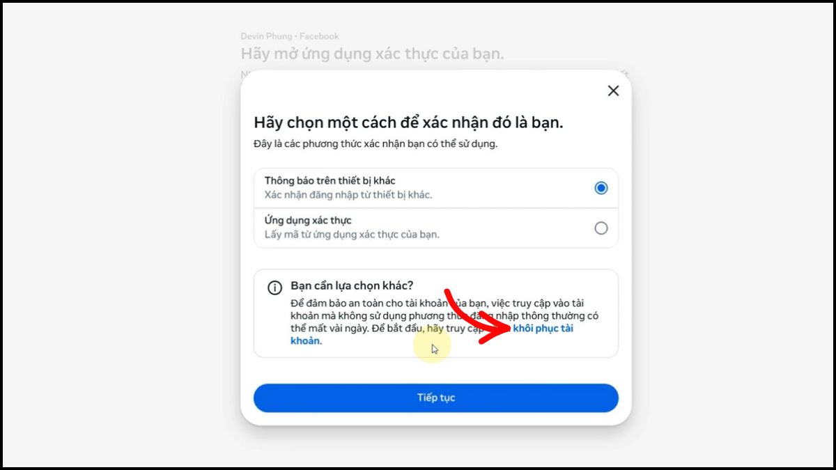 Lấy mã 2FA Facebook - Kháng nghị bằng giấy tờ tùy thân bước 1