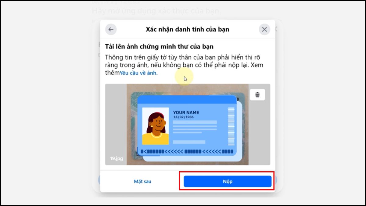 Lấy mã 2FA Facebook - Kháng nghị bằng giấy tờ tùy thân bước 4
