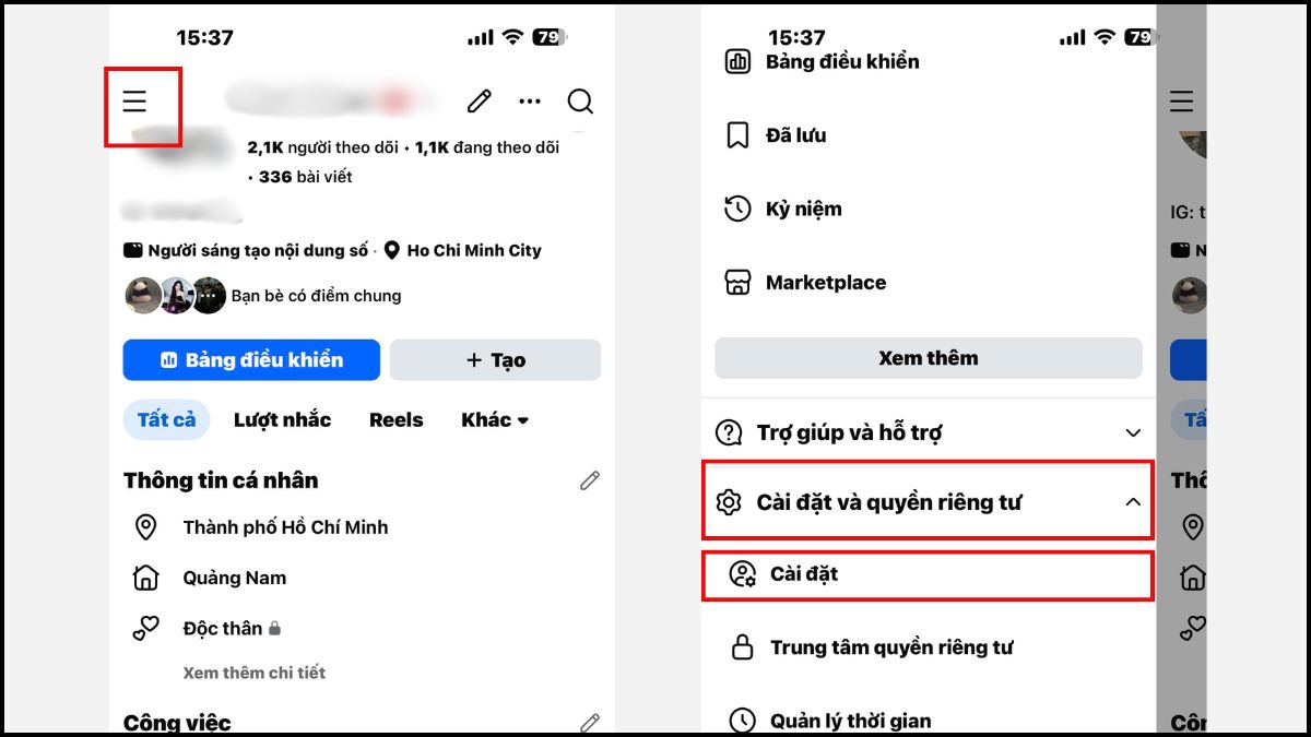 Lấy mã 2FA Facebook qua ứng dụng xác thực bước 1