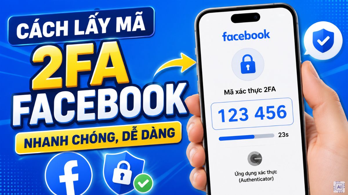 Cách lấy mã 2FA Facebook nhanh chóng, dễ dàng