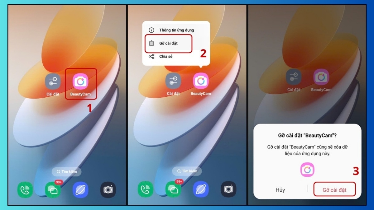 Khắc phục lỗi camera trước OPPO - Xóa ứng dụng bên thứ 3
