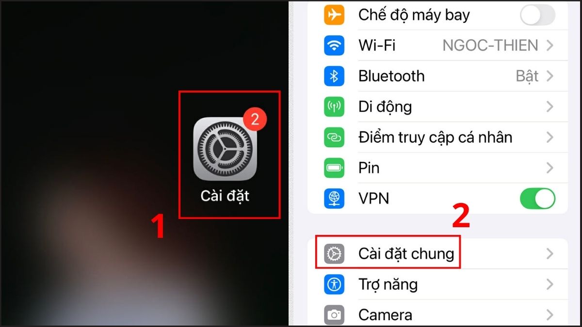 Cách sửa lỗi iMessage không nhận số điện thoại - Cập nhật iOS bước 1, 2
