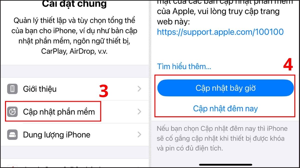 Cách sửa lỗi iMessage không nhận số điện thoại - Cập nhật iOS bước 3, 4