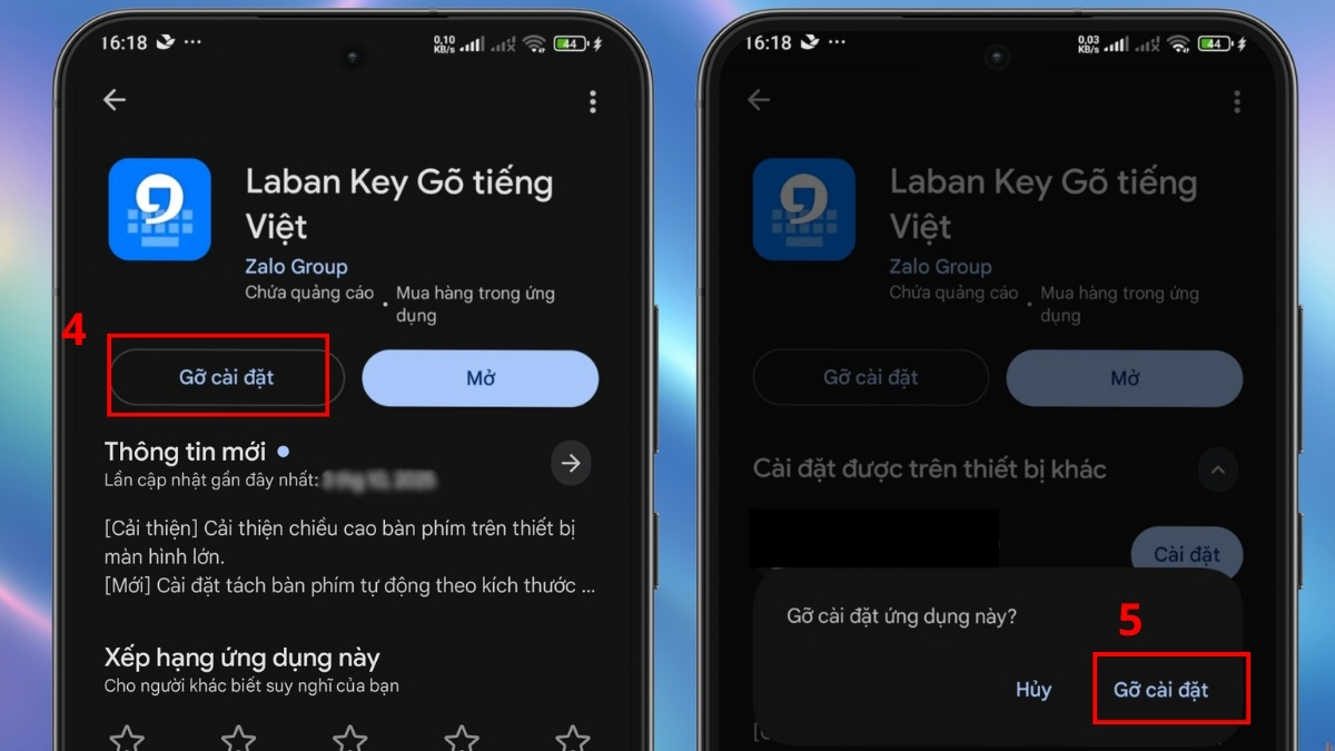 Khắc phục lỗi không hiển thị bàn phím trên OPPO - Gỡ và cài lại ứng dụng bước 2