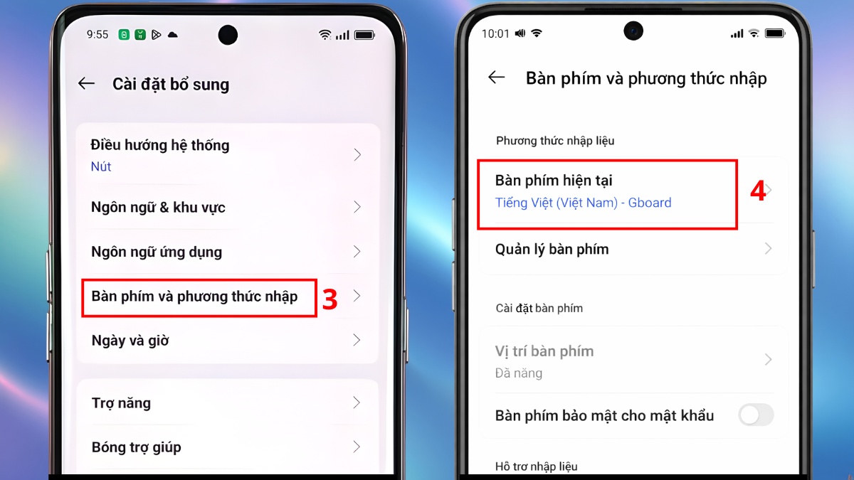 Khắc phục lỗi không hiển thị bàn phím trên OPPO - Kiểm tra bàn phím mặc định bước 2