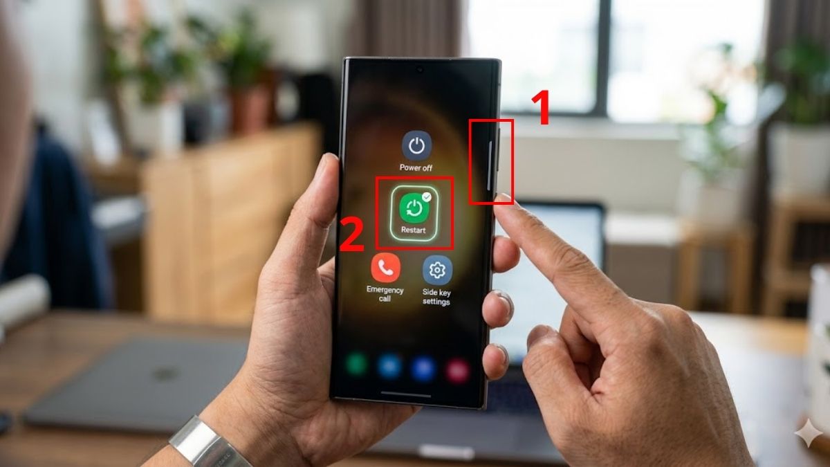 Sửa Lỗi không kết nối được wifi trên điện thoại Android - Khởi động lại