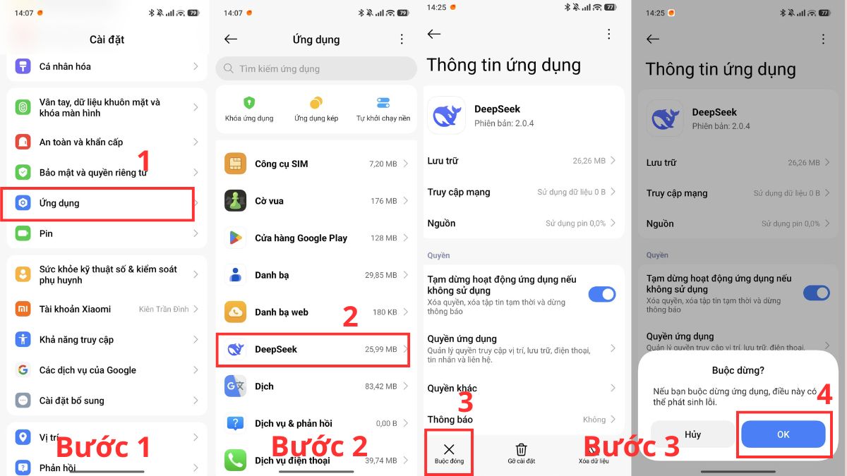 Sửa lỗi không mở được ứng dụng trên Android bằng cách Buộc dừng ứng dụng