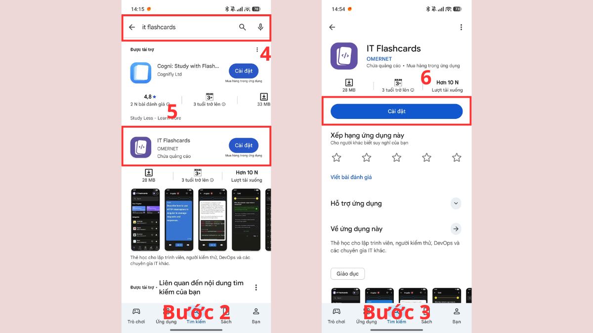 Sửa lỗi không mở được ứng dụng trên Android bằng cách Cài lại ứng dụng bước 2, 3