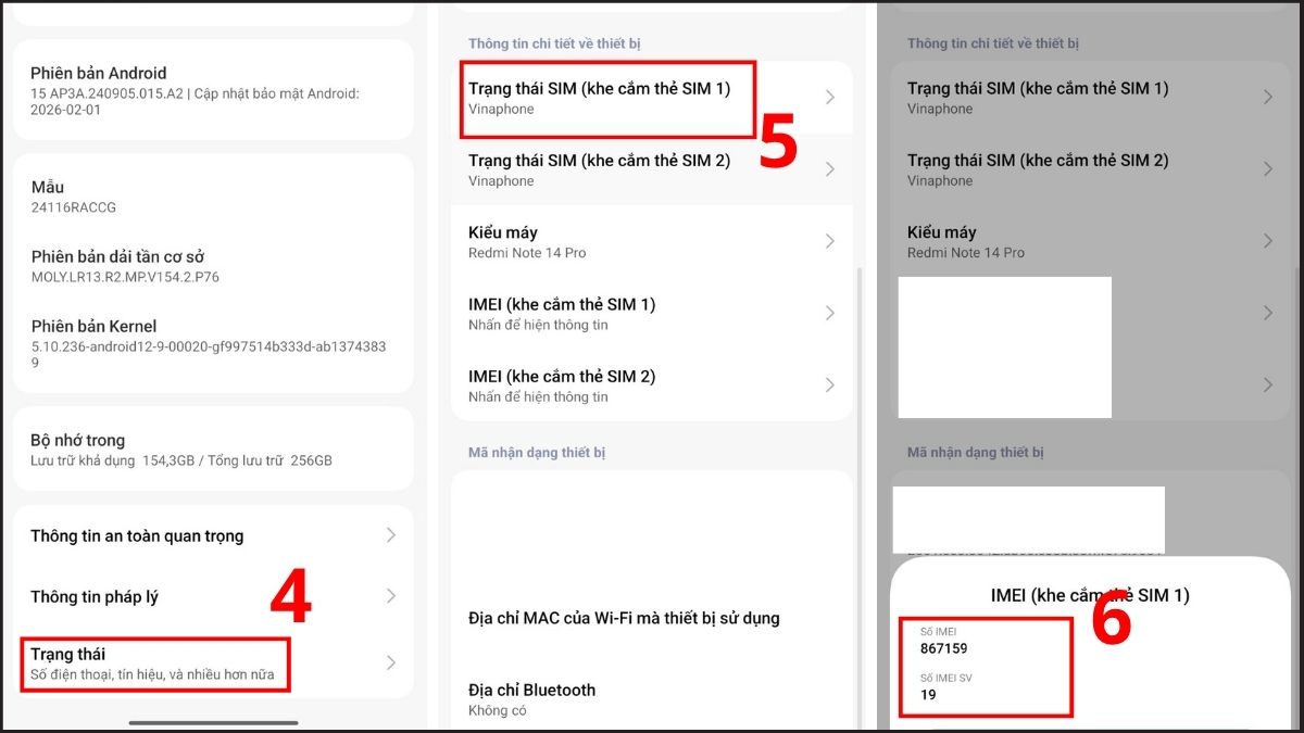Sửa lỗi sim không có dịch vụ trên Android - Kiểm tra tình trạng IMEI bước 3