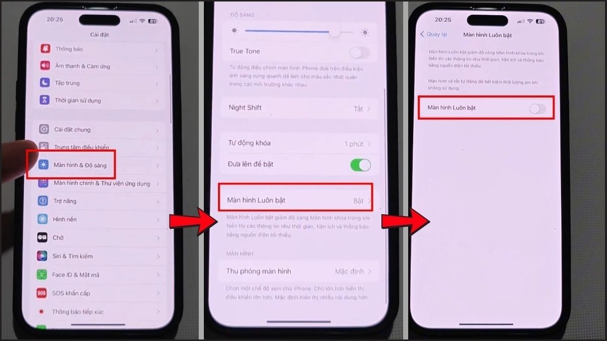 Sửa màn hình điện thoại bị chớp sáng trên iOS bằng cách tắt Always On Display