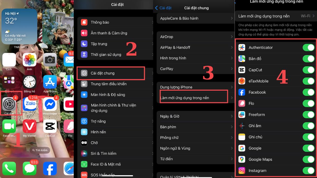 Khắc phục lỗi màn hình Facebook bị đen - Tắt ứng dụng chạy ngầm