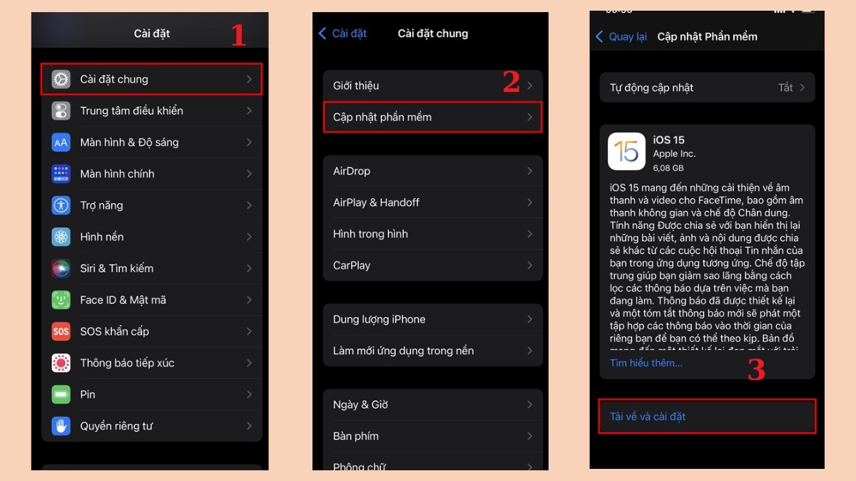Khắc phục tình trạng Messenger bị lỗi không vào được - Cập nhật hệ điều hành điện thoại trên iPhone