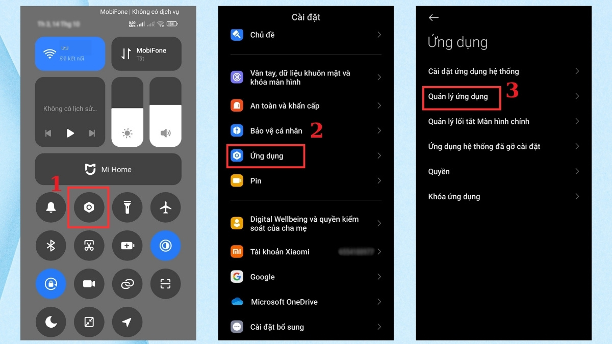 Khắc phục tình trạng Messenger bị lỗi không vào được - Xóa dữ liệu và cache của ứng dụng bước 1, 2, 3