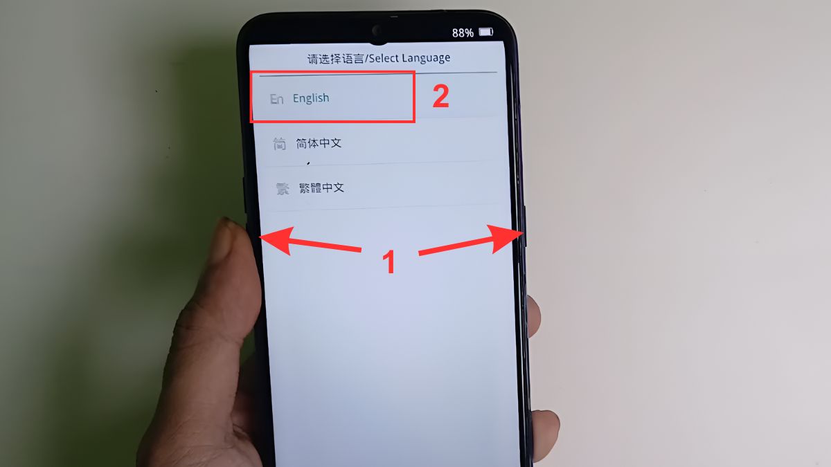 Sửa lỗi Oppo bị lỗi Select Language - Khởi động và chọn lại ngôn ngữ bước 1