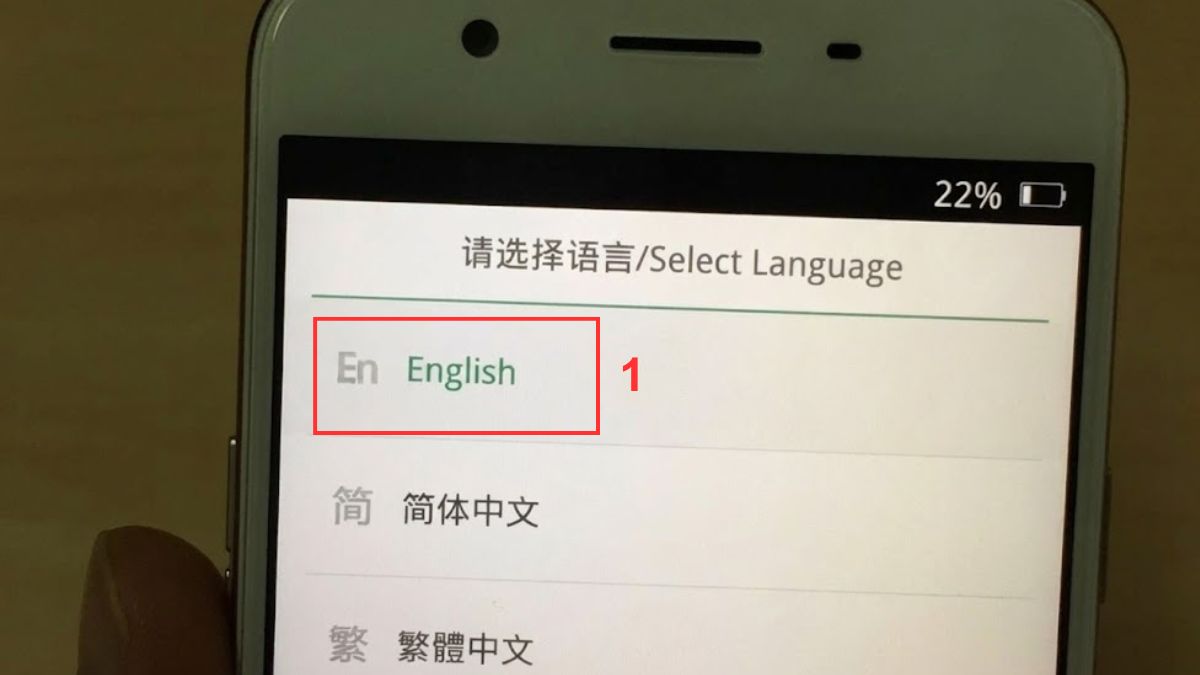 Sửa lỗi Oppo bị lỗi Select Language - Xóa dữ liệu bước 1