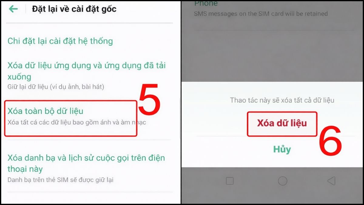 Cách xử lý lỗi OPPO không nhận thẻ nhớ - Khôi phục cài đặt gốc bước 3