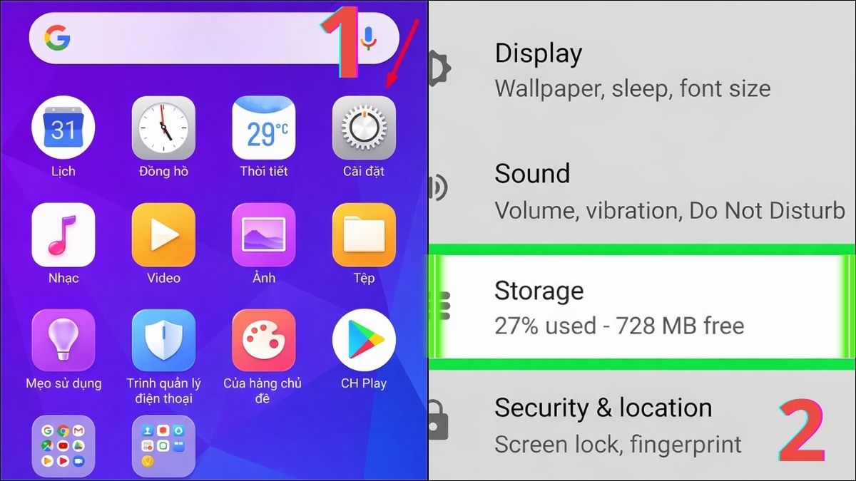 Cách xử lý lỗi OPPO không nhận thẻ nhớ - Định dạng lại thẻ SD bước 1