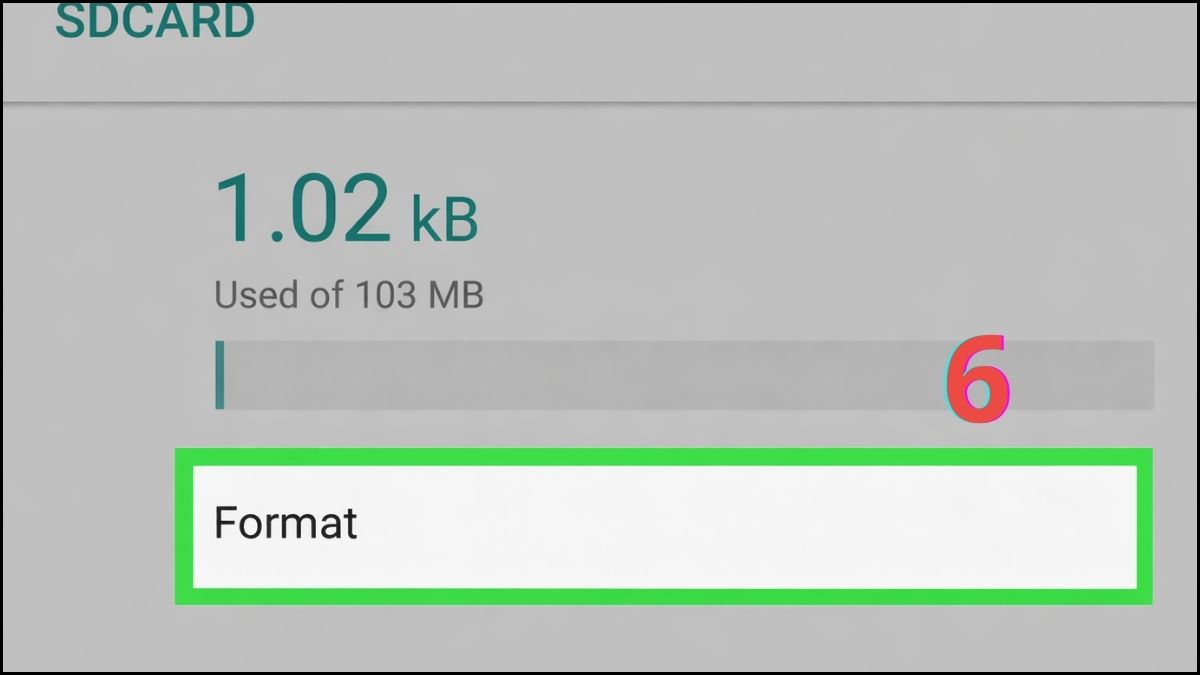 Cách xử lý lỗi OPPO không nhận thẻ nhớ - Định dạng lại thẻ SD bước 4