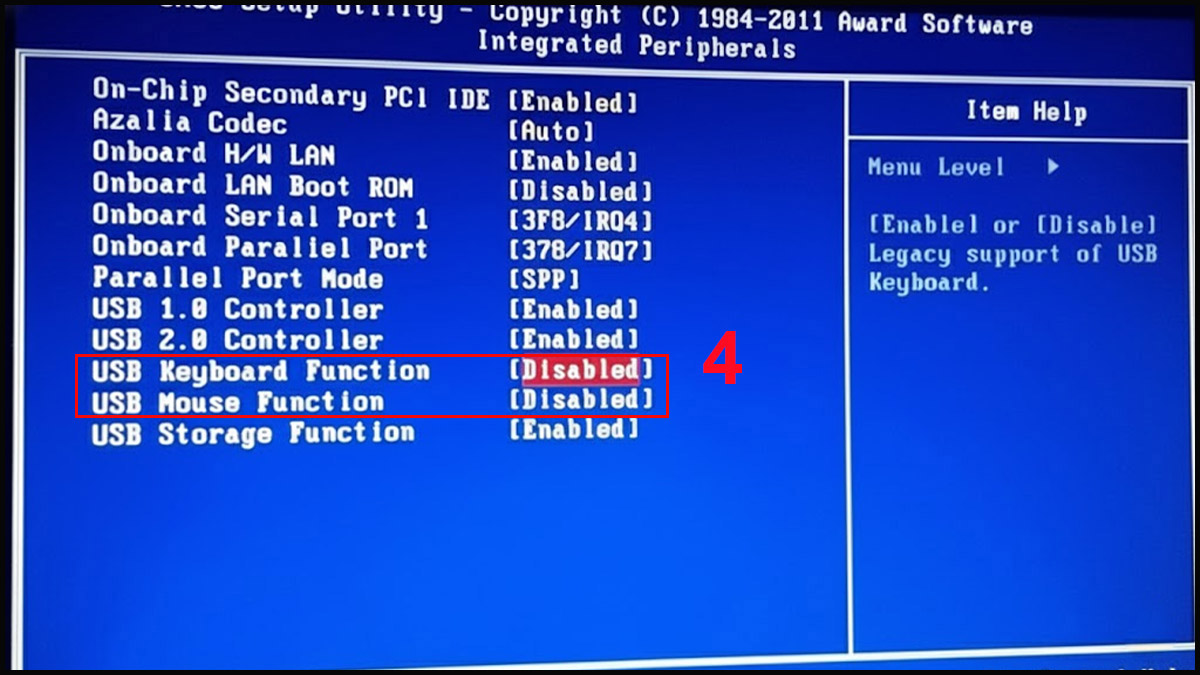 Sửa lỗi PC không nhận chuột - Khắc phục qua BIOS bước 3