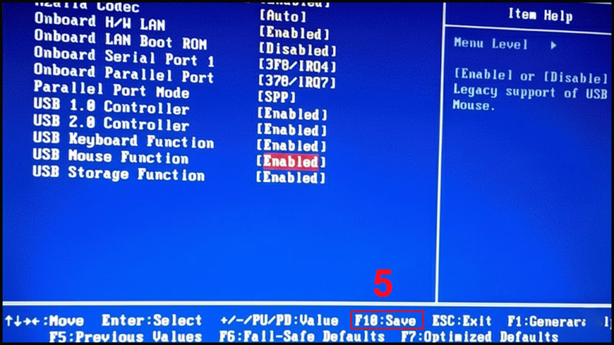 Sửa lỗi PC không nhận chuột - Khắc phục qua BIOS bước 4