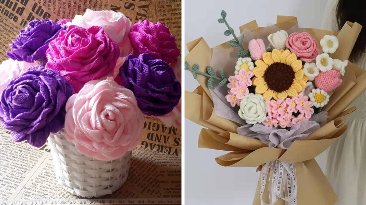Quà tặng 20/11 cho cô giáo mầm non - Hoa giấy, hoa len tự làm