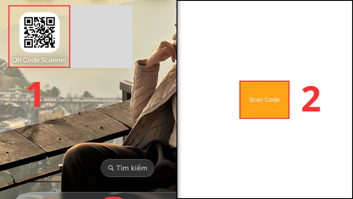 Cách quét mã vạch bằng QR Code Scanner bước 1, 2