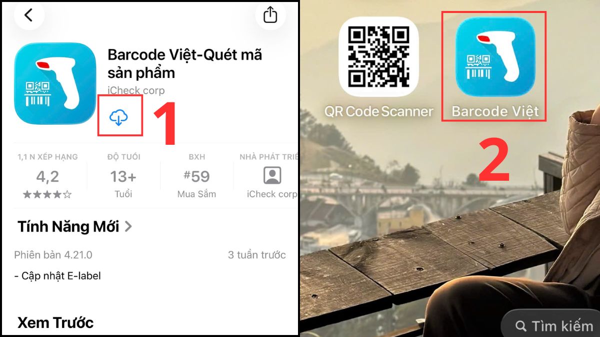 Cách quét mã vạch bằng Barcode Việt bước 1, 2