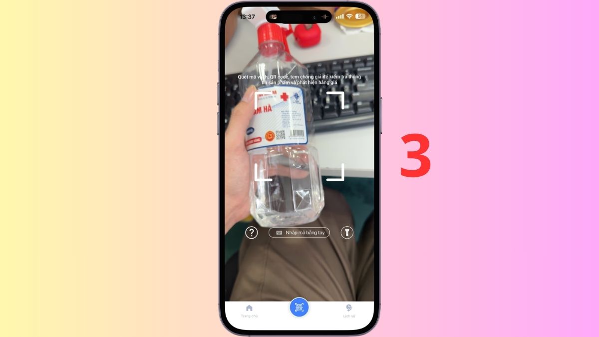Cách quét mã vạch bằng Barcode Việt bước 3